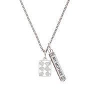 Delight Jewelry Silvertone 3-D Eye shadow Makeup Palette Silvertone Always My Mother Bar Charm Necklace, 23"