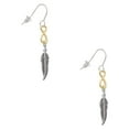 thumbnail image 1 of Delight Jewelry Silvertone 3-D Feather Gold Tone Infinity French Earrings, 1 of 4