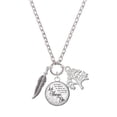 thumbnail image 1 of Delight Jewelry Silvertone 3-D Feather Let Things Go Fall Zoey Charm Necklace, 28", 1 of 4