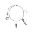 thumbnail image 1 of Delight Jewelry Silvertone 3-D Feather Silvertone Dream Big Charm Bracelet, 7.5+2" Extender, 1 of 4