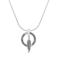 thumbnail image 1 of Delight Jewelry Silvertone 3-D Feather Silvertone Grandmother Ring Charm Necklace, 18", 1 of 4