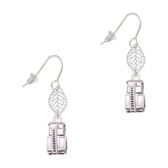 Delight Jewelry Silvertone 3-D Fire Engine - Silvertone Leaf French Earrings