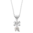 thumbnail image 1 of Delight Jewelry Silvertone 3-D Fortune Cookie Silver tone Bow Heart Necklace, 1 of 4