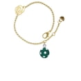 thumbnail image 1 of Delight Jewelry Silvertone 3-D Frosted Green Resin Ornament with Crystals Gold-tone Rose Link Chain Bracelet, 6.25"+1.75" Extender, 1 of 4