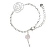 thumbnail image 1 of Delight Jewelry Silvertone 3-D Graduation Hat Silver-tone Flower Link Chain Bracelet, 6.75"+2" Extender, 1 of 3