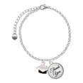 thumbnail image 1 of Delight Jewelry Silvertone 3-D Graduation Hat with 2020 - Domed Thank You Charm Bracelet, 6"+2", 1 of 5