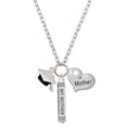 thumbnail image 1 of Delight Jewelry Silvertone 3-D Graduation Hat with 2022 Always My Mother Bar Zoe Necklace, 1 of 4