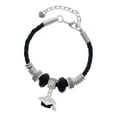 thumbnail image 1 of Delight Jewelry Silvertone 3-D Graduation Hat with 2026 Wife Celtic Knot Leather Bead Bracelet, 7"+2" Extender, 1 of 4