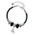 thumbnail image 1 of Delight Jewelry Silvertone 3-D Grand Piano Best Friend Celtic Knot Leather Bead Bracelet, 7"+2" Extender, 1 of 4