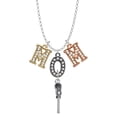 thumbnail image 1 of Delight Jewelry Silvertone 3-D Lacrosse Stick and Ball Multi-Colored Crystal Mom Charm Necklace, 1 of 5
