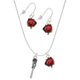 thumbnail image 1 of Delight Jewelry Silvertone 3-D Lacrosse Stick and Ball Red Lucky Ladybug Necklace and Dangle Earrings Set, 1 of 6