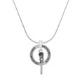 thumbnail image 1 of Delight Jewelry Silvertone 3-D Lacrosse Stick and Ball Silvertone Grandmother Ring Charm Necklace, 18", 1 of 4