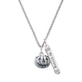 thumbnail image 1 of Delight Jewelry Silvertone 3-D Large Jack O' Lantern with Leaves Silvertone Be Strong and Courageous Bar Charm Necklace, 23", 1 of 4