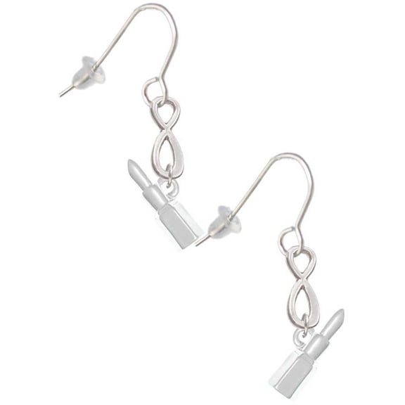 Delight Jewelry Silvertone 3-D Lipstick Silver tone Infinity French Earrings
