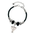thumbnail image 1 of Delight Jewelry Silvertone 3-D Menorah - Big Sister Celtic Knot Leather Bead Bracelet, 7"+2" Extender, 1 of 4