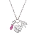 thumbnail image 1 of Delight Jewelry Silvertone 3-D Pink Baby Pacifier Let Things Go Fall Zoey Charm Necklace, 28", 1 of 4