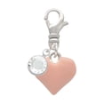 thumbnail image 1 of Delight Jewelry Silvertone 3-D Pink Puffy Heart - Silvertone Clip on Charm with Clear Crystal Drop, 1 of 4