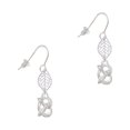 thumbnail image 1 of Delight Jewelry Silvertone 3-D Pretzel Silvertone Leaf French Earrings, 1 of 5
