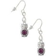 thumbnail image 1 of Delight Jewelry Silvertone 3-D Purple & AB Crystal Owl Silver tone Infinity French Earrings, 1 of 4
