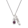 thumbnail image 1 of Delight Jewelry Silvertone 3-D Purple & AB Crystal Owl Silvertone Best Friends Forever Bar Charm Necklace, 23", 1 of 4