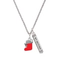 thumbnail image 1 of Delight Jewelry Silvertone 3-D Red Christmas Stocking Silvertone Always My Mother Bar Charm Necklace, 23", 1 of 4
