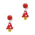 thumbnail image 1 of Delight Jewelry Silvertone 3-D Red and White Mushroom Red Crystal Clip on Earrings, 1 of 5