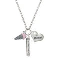 thumbnail image 1 of Delight Jewelry Silvertone 3-D Resin Strawberry Ice Cream Cone with Crystals Always My Mother Bar Zoe Necklace, 1 of 4