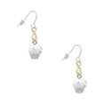 thumbnail image 1 of Delight Jewelry Silvertone 3-D White Cupcake with Sprinkles Gold Tone Infinity French Earrings, 1 of 4