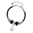 thumbnail image 1 of Delight Jewelry Silvertone 3-D White Cupcake with Sprinkles Mom Celtic Knot Leather Bead Bracelet, 7"+2" Extender, 1 of 4