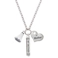 thumbnail image 1 of Delight Jewelry Silvertone 3-D White Ghost with Black Crystals Always My Mother Bar Zoe Necklace, 1 of 4