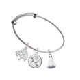 thumbnail image 1 of Delight Jewelry Silvertone 3-D White Ghost with Black Crystals Silvertone Let Things Go Tree Charm Bangle Bracelet, 1 of 4