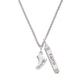 thumbnail image 1 of Delight Jewelry Silvertone 3-D White Ice Skate Silvertone Believe Faith Prayer Hope Bar Charm Necklace, 23", 1 of 4