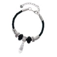 thumbnail image 1 of Delight Jewelry Silvertone 3-D White Running Shoe Best Friend Celtic Knot Leather Bead Bracelet, 7"+2" Extender, 1 of 4