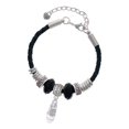 thumbnail image 1 of Delight Jewelry Silvertone 3-D White Running Shoe Granddaughter Celtic Knot Leather Bead Bracelet, 7"+2" Extender, 1 of 4