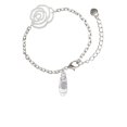 thumbnail image 1 of Delight Jewelry Silvertone 3-D White Running Shoe Silver-tone Flower Link Chain Bracelet, 6.75"+2" Extender, 1 of 4
