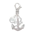 thumbnail image 1 of Delight Jewelry Silvertone AB Crystal Anchor - Silvertone Clip on Charm with Clear Crystal Drop, 1 of 4