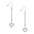 thumbnail image 1 of Delight Jewelry Silvertone AB Crystal Open Heart - Silver-tone Long Sparkle Dangle French Earrings, 1 of 4