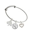 thumbnail image 1 of Delight Jewelry Silvertone AB Crystal Open Heart Silvertone Let Things Go Tree Charm Bangle Bracelet, 1 of 4