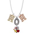 thumbnail image 1 of Delight Jewelry Silvertone ABC Cutout School Slate Multi-Colored Crystal Mom Charm Necklace, 1 of 5