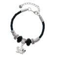 thumbnail image 1 of Delight Jewelry Silvertone All Star - Soccer ball Mom Celtic Knot Leather Bead Bracelet, 7"+2" Extender, 1 of 4