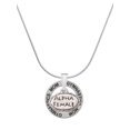 thumbnail image 1 of Delight Jewelry Silvertone Alpha Female Oval Gymnastics Mom Ring Charm Necklace, 18", 1 of 4