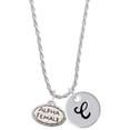 thumbnail image 1 of Delight Jewelry Silvertone Alpha Female Oval Silvertone Script Initial Disc - C - Charm Necklace, 20"+3", 1 of 4