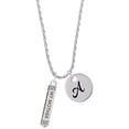 thumbnail image 1 of Delight Jewelry Silvertone Always My Mother Bar Silvertone Script Initial Disc - A - Charm Necklace, 20"+3", 1 of 4