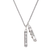 Delight Jewelry Silvertone Always My Sister Bar Silvertone Best Friends Forever Bar Charm Necklace, 23"