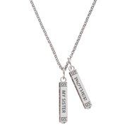 Delight Jewelry Silvertone Always My Sister Bar Silvertone Best Friends Forever Bar Charm Necklace, 23"