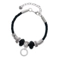 thumbnail image 1 of Delight Jewelry Silvertone Always and Forever Eternity Ring Mother Celtic Knot Leather Bead Bracelet, 7"+2" Extender, 1 of 1