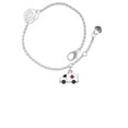 thumbnail image 1 of Delight Jewelry Silvertone Ambulance with Cross Silver-tone Rose Link Chain Bracelet, 6.25"+1.75" Extender, 1 of 4