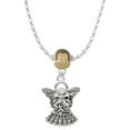 thumbnail image 1 of Delight Jewelry Silvertone Antiqued Angel with Bow & Crystal Mia Monkey Charm Necklace, 1 of 4