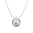 thumbnail image 1 of Delight Jewelry Silvertone Antiqued Basketball Spinner Laugh Ring Charm Necklace, 18", 1 of 4
