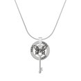 thumbnail image 1 of Delight Jewelry Silvertone Antiqued Butterfly Key with AB Crystals Hero Ring Charm Necklace, 18", 1 of 4